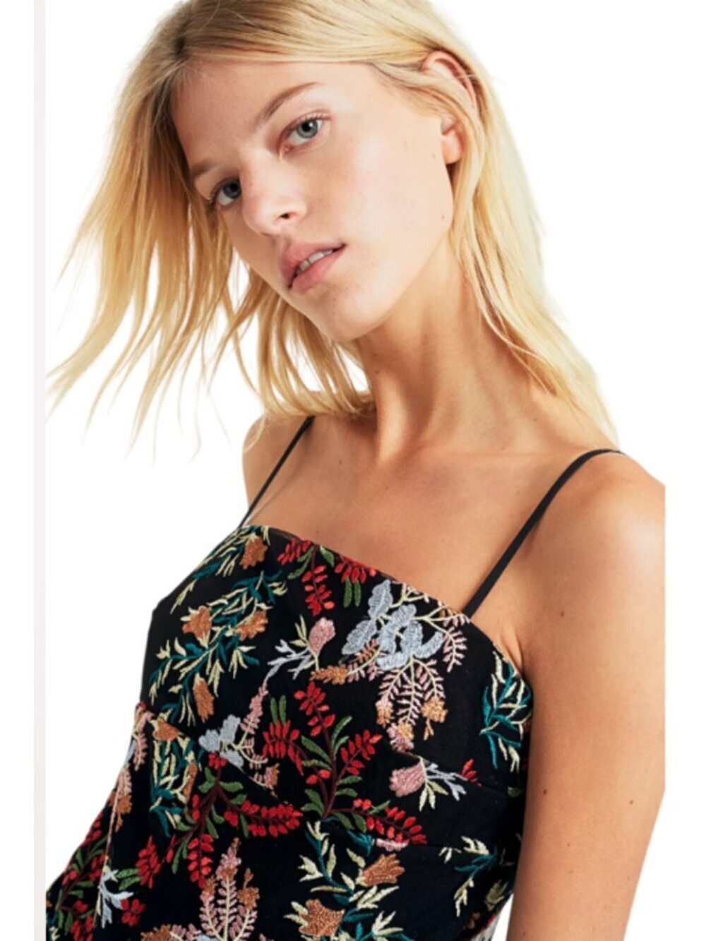 Urban Outfitters Dress Womens Size XS/S Black Pins & Needles Audrey Floral - Picture 4 of 16